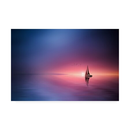 Bess Hamiti 'Sailing Across The Lake Pastel' Canvas Art,16x24